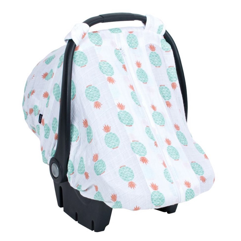 Pineapple Bebe au Lait Muslin Car Seat Cover